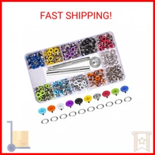 Bememo 400 Sets 3/16 Inch Multi-Color Grommets Kit Metal Eyelets with Installati