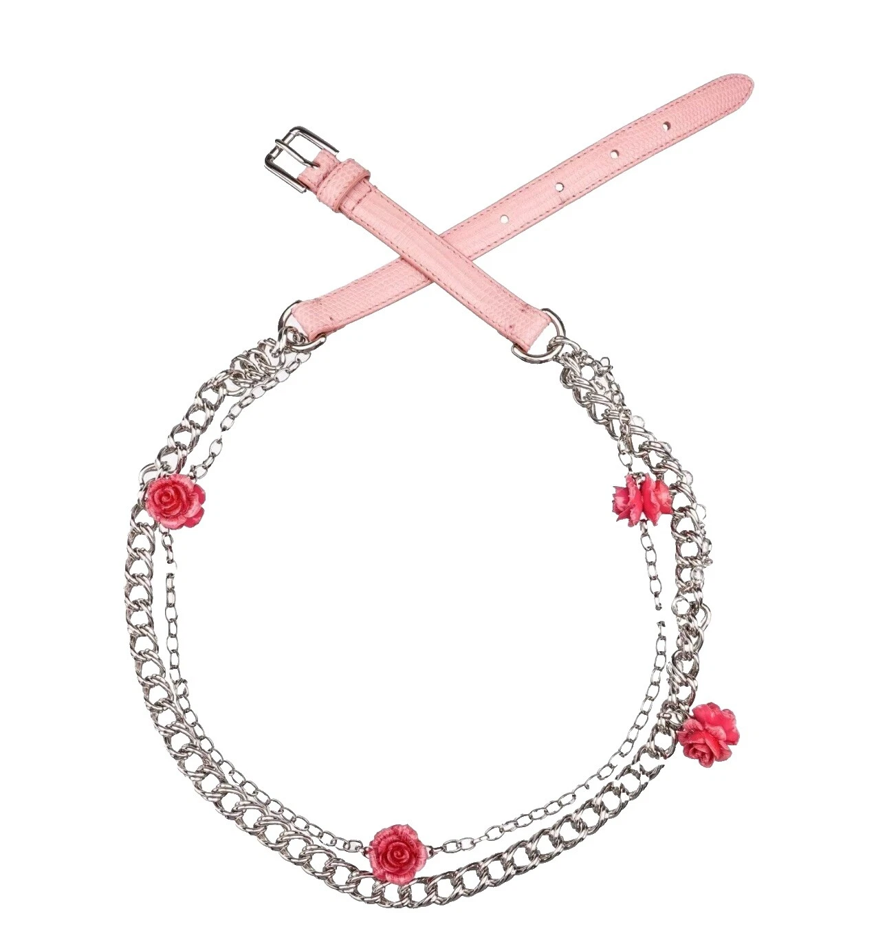 真皮链条腰带皮带女