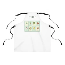 Chef's Apron with Vegetable Design, Kitchen Gift, Cooking Apron, Culinary Apron,