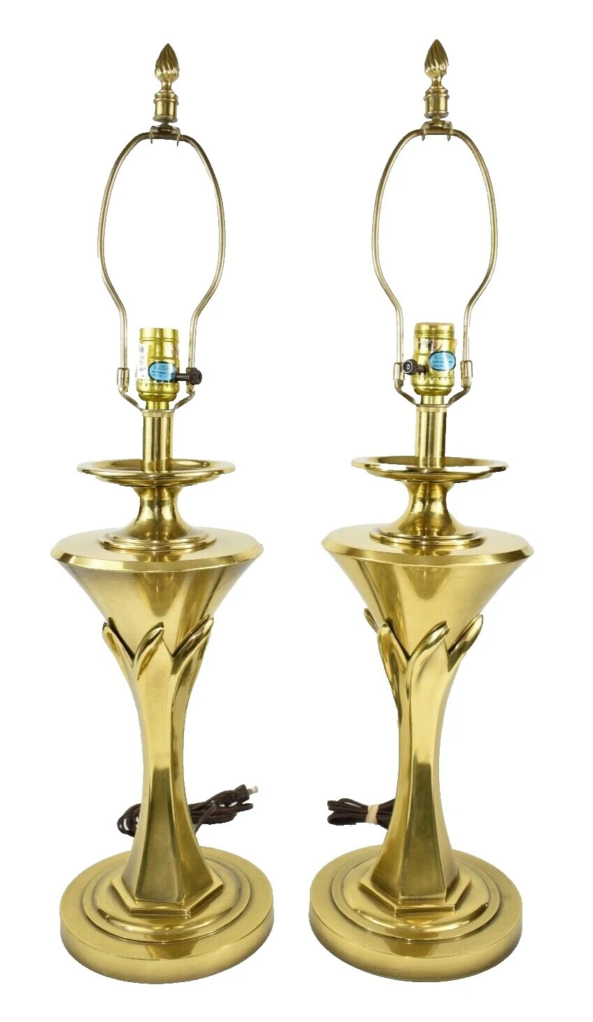 Lámparas de Mesa de bronce de Hollywood Regency