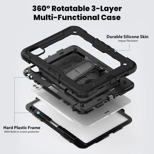 Für iPad 5/6/7/8/9/10 Gen Air 4 5 6 Pro 11 13 Hybrid Outdoor Tasche Gurt Hülle - Bild 79 von 225