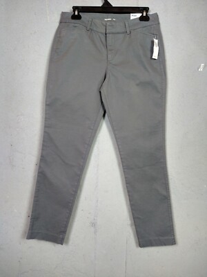Old Navy Womens Size 6 Gray Pixie Chino Stretch Pants Pockets Mid Rise Ankle 