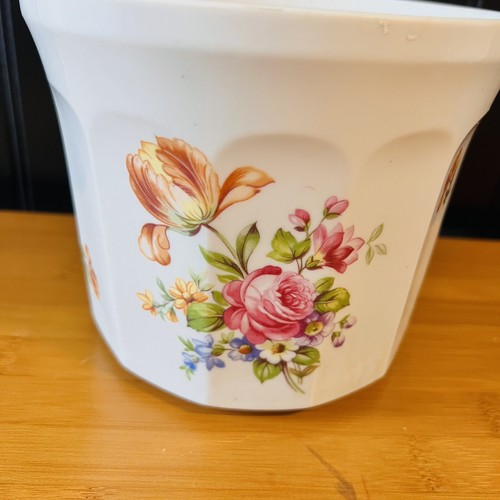 Kahla Porcelain Dresden Flowers Style Cache Pot Planter Made in Germany 5“x6“ - Picture 2 of 9
