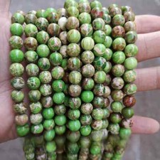 10 Strand 6mm Light Green Sea Sediment Jasper Gemstone Round Beads 15.5'' DIY