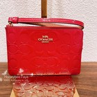 NWT Coach Corner Zip In Signature Leather CV418 (Select one color wristlet)