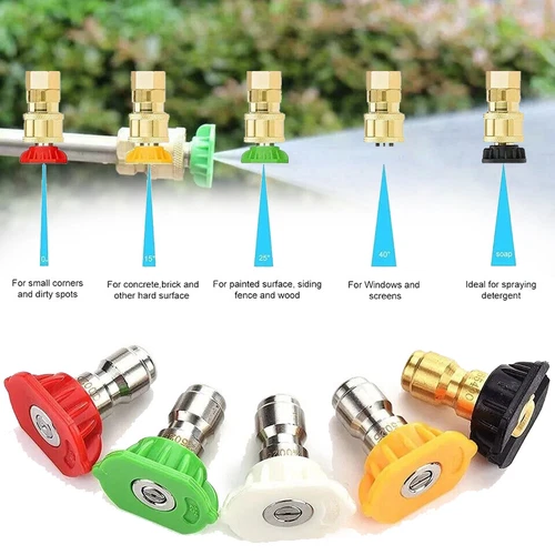 5 Stück Hochdruckreiniger Sprühspitzen Düsen High Power Kit Quick Connect 1/4" Set - Bild 7 von 7