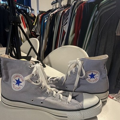 Vtg 90s Converse All Star Made in USA Light Purple Periwinkle Lavender Hi 10