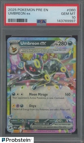 2025 Pokemon PRE EN #060 Umbreon ex PSA 10 GEM MINT