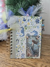Mermaid Handmade Upcycled Blank Junk Journal with Mixed Paper