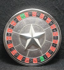 WJ01121 VERY COOL VINTAGE 2004  ROULETTE WHEEL  GAMBLING FASHION BELT BUCKLE