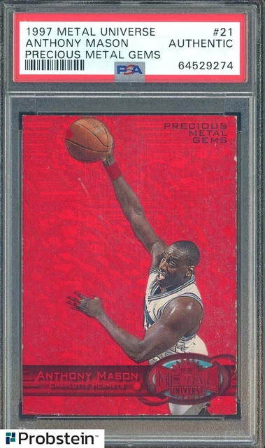 1997 Metal Universe Precious Metal Gems #21 Anthony Mason 27/100 PSA Authentic