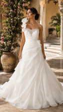 93 Bridal Roz La Kelin Size 8 Wedding Dress Ball Gown White 5408T Corset Bling