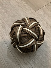 Rattan  Ball Woven Bamboo Brown & White Wicke...