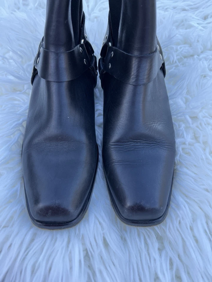 Botas de cuero negras con arnés vintage BARNEYS NY para mujer 7 EU37  Foto 2 de 4