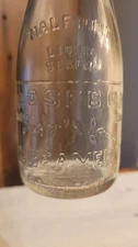 Vintage Half Pint Milk Bottle, "Rosebud Creamery"
