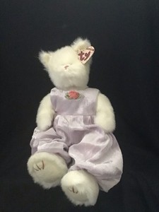 TY  Collectible - The Attic Treasures Collection- AMETHYST- 12” White Cat