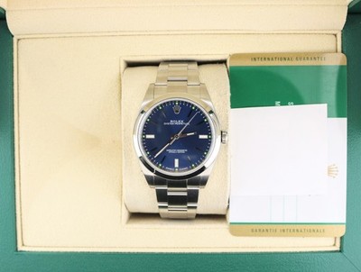 2019 Rolex Oyster Perpetual 114300 Blue Dial SS Oyster With Papers 39mm