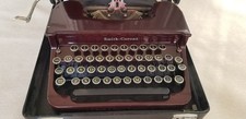 Smith Corona Typewriter Maroon Burgundy With Original Case thumbnail