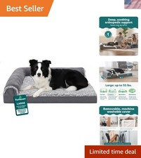 Luxury L-Shaped Orthopedic Dog Bed for Ultimate Joint Comfort  Rest, Large Size