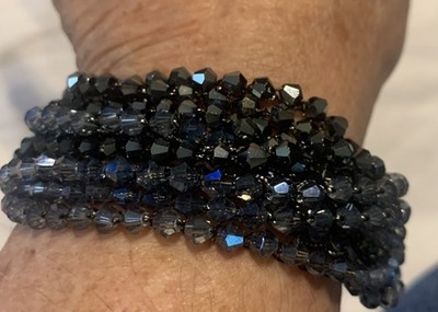 Beautiful Stella and Ruby Faceted Crystal Bracelet Multi Strands Magnetic Clasp 