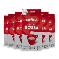 , Qualità Rossa, Ground Coffee, 6 x 250 g, Ideal for Moka Pots, with 21.51 per kilo