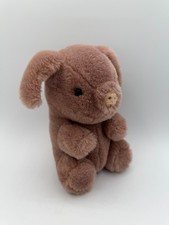 Gund Plush Pig Hamlet 1980 8" Mauve Brown Stuffed Animal Piglet Vintage