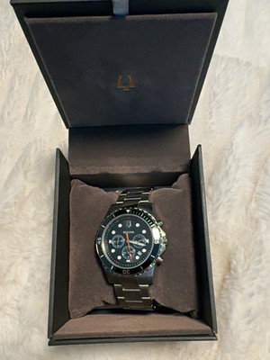 Bulova 98B326 Men s Chronograph Stainless Steel Watch   Black Dial