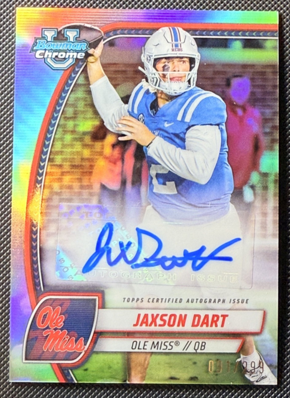 2024 Bowman University Chrome Jaxson Dart Refractor Auto /299 #PA-JDA