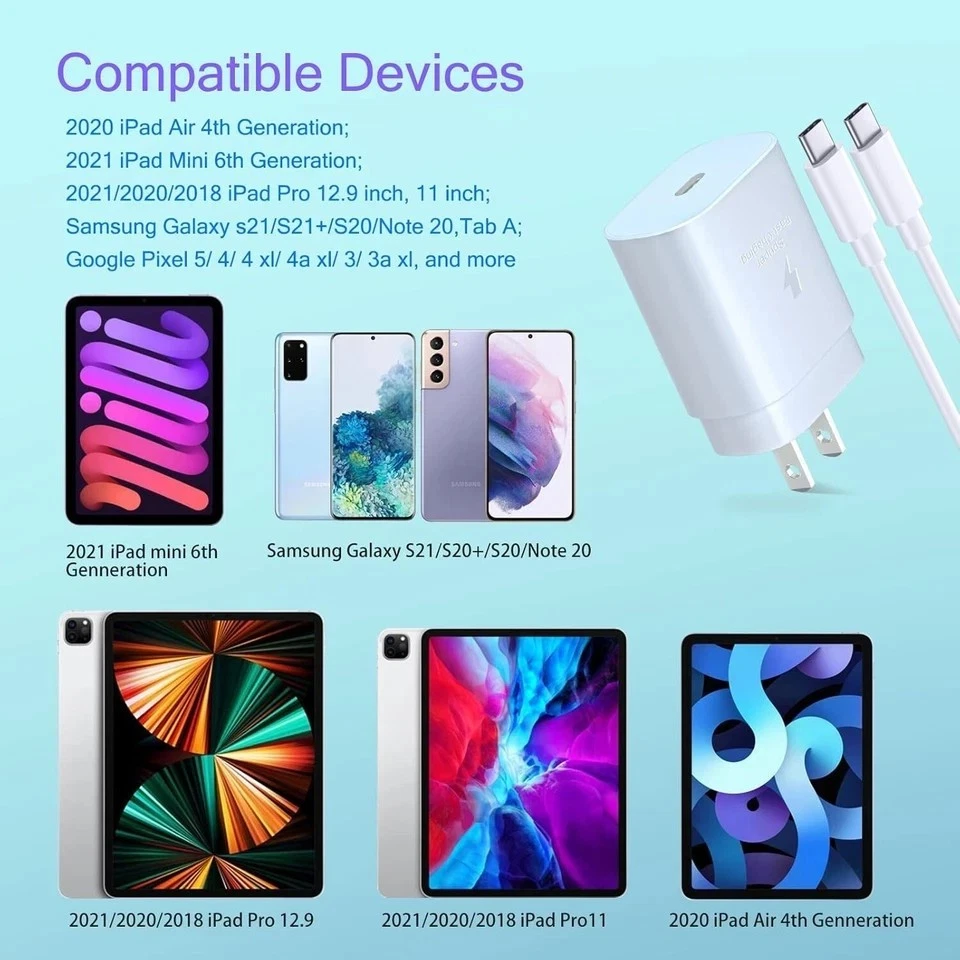 25W USB-C Super Fast Wall Charger For Samsung Galaxy S22 S23 S24 S25 Ultra-white - Bild 3 von 4