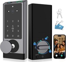 Video Smart Lock with Camera Doorbell Fingerprint Keyless Entry Door Lock Wi-Fi-