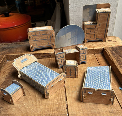 Antique Built-Rite Cardboard Dollhouse Furniture