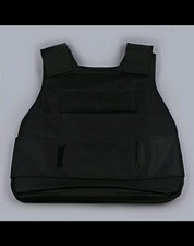 Anti Stab Proof Vest Black Security Armor With Interior Steel Plates UK SELLER