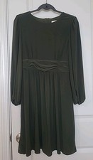 NINE WEST Women's Dress Size 8 Green Longsleeve Back Zip Stretch Polyester Blend