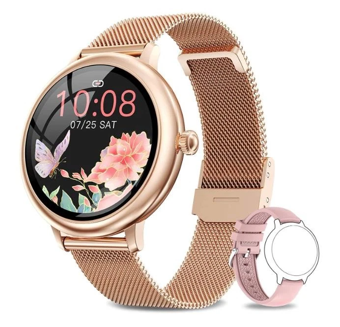 NAIXUES Damen-Smartwatch, Damen-Smartwatch, Schlafmonitor und Pulsmesser, 7
