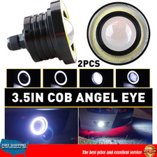 2pcs 3.5 Halo Universal Ring Angel Eyes Fog Led Light Projector White 6000k Us