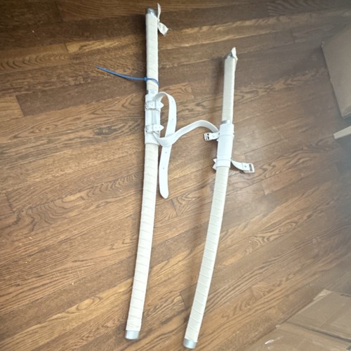 White Replica Swords Set Blades Fabric Handles Cosplay Prop with Sheaths