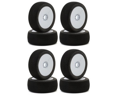 AKA Supernova 1/8 Buggy Tires Racer Bundle w/EVO Wheels (White) (8)