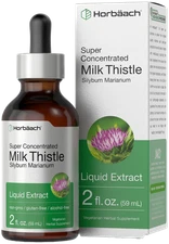 Milk Thistle Liquid Extract | 2 fl oz | Alcohol Free | Vegetarian | by Horbaach
