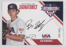 2020 Panini USA Baseball Stars & Stripes 295/499 Ben Hernandez #18U-BH Auto 0g4
