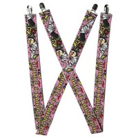 Buckle-Down Suspenders, Born To Raise Hell Pink 1.5-Inch Wide Regula (Us Import)