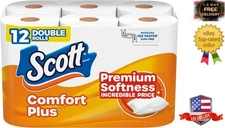 Toilet Paper, 12 Double Rolls, 231 Sheets, Septic-Safe, 1-Ply