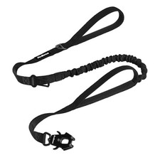 Heavy Duty Tactical Dog Leash, 5 FT Bungee Shock Absorption Leash with 2 Padd...