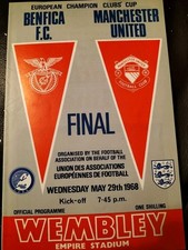 1968 EUROPEAN CUP FINAL PROGRAMME BENFICA V MANCHESTER UNITED *MINT* 29th MAY