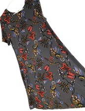 Loft Petite Gray Floral Short Sleeve A-Line Shirt Dress MP RAA10419 GUC