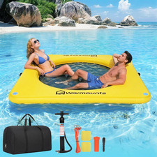 Inflatable Floating Dock  Hammock, 600Lbs Capacity for Adults  Pets, Pump Incl