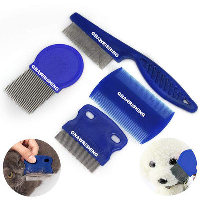 4-Pack Flea Combs Pet Dog Cat Grooming Tear Stain Hair Remover High Strength