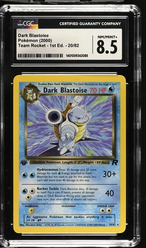2000 Pokemon Team Rocket Dark Blastoise #20/82 1st Edition CGC 8.5