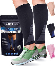 Calf Compression Sleeves for Men and Women - 1 Pair Footless Compression Socks