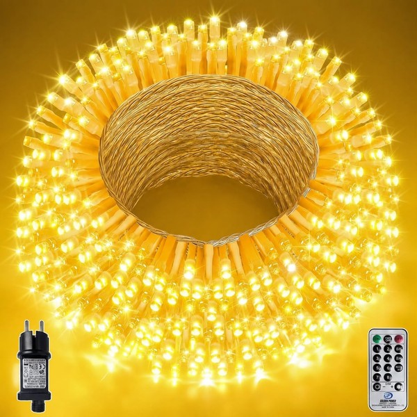 LED Lichterkette AußEn 20M 200LED Warmweiß IP44 Wasserdicht Strombetrieben, O-image