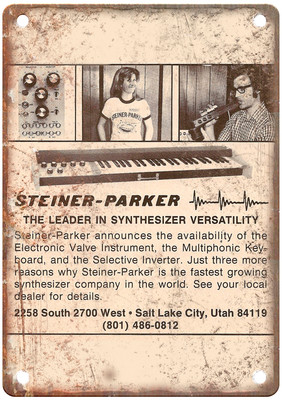 STEINER Analog Keyboard Synthesizer Magazine Ad Retro Look Metal Sign R235
